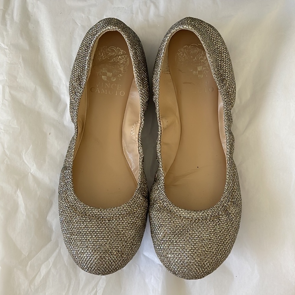Vince Camuto Elanora Flats Woman Shoe Size 7 Flash Gold/Silver - Picture 4 of 9